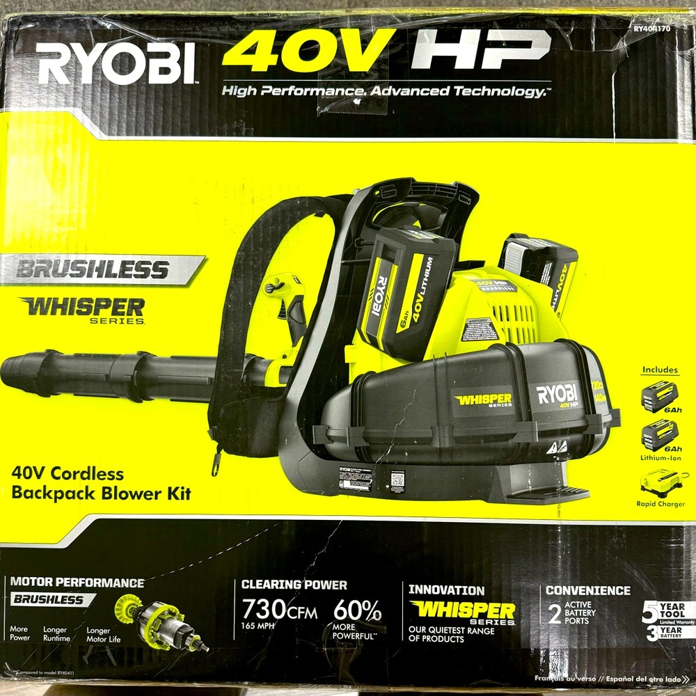 40V Cordless Backpack Blower Kit